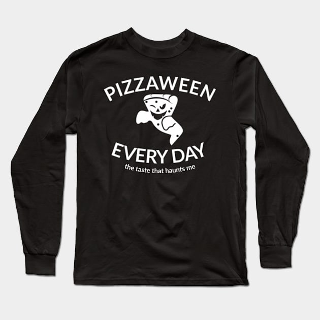 Pizzaween (Pizza ghost) Long Sleeve T-Shirt by aceofspace